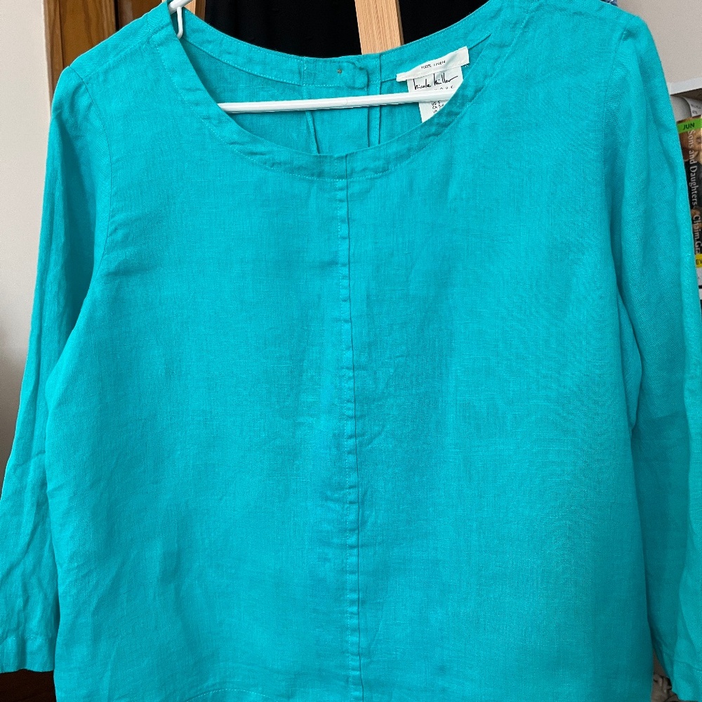 Teal Linen Top